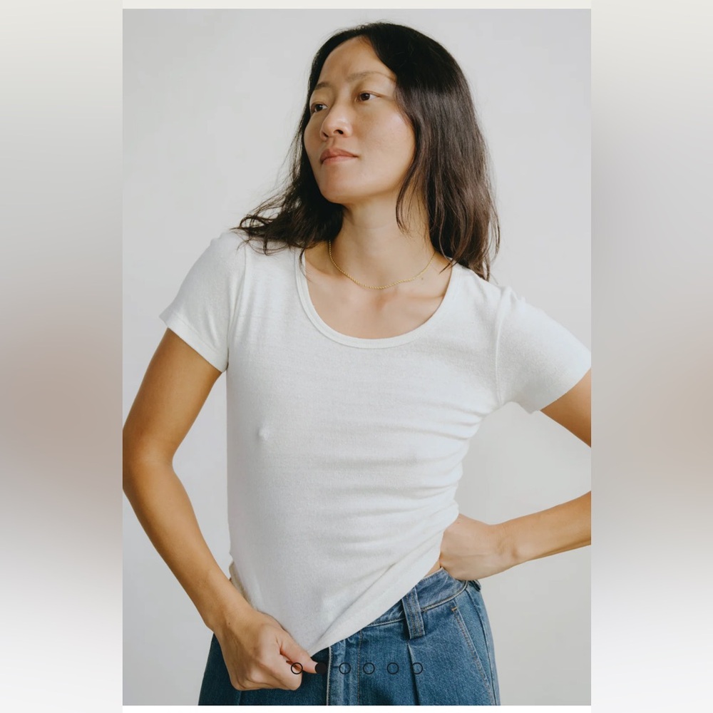 Ozma of California- Baby Tee, Regen Silk Noil Jersey, Natural